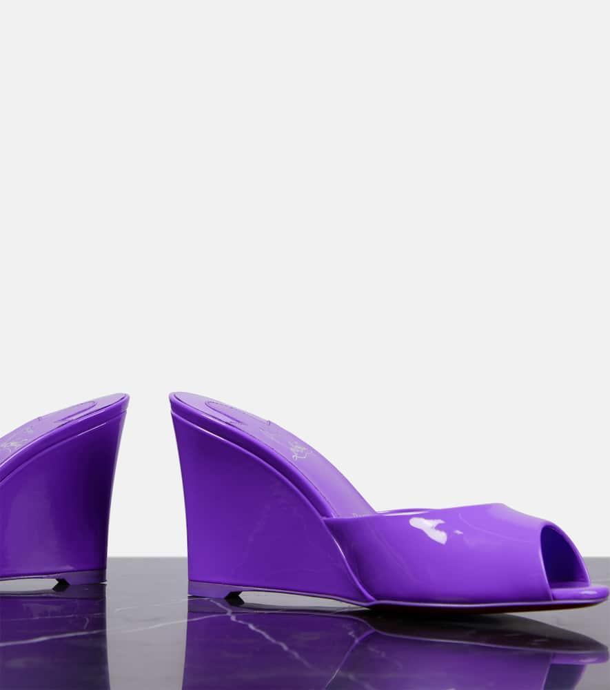 Me Dolly Zeppa Patent Leather Sandals In Purple Product Image