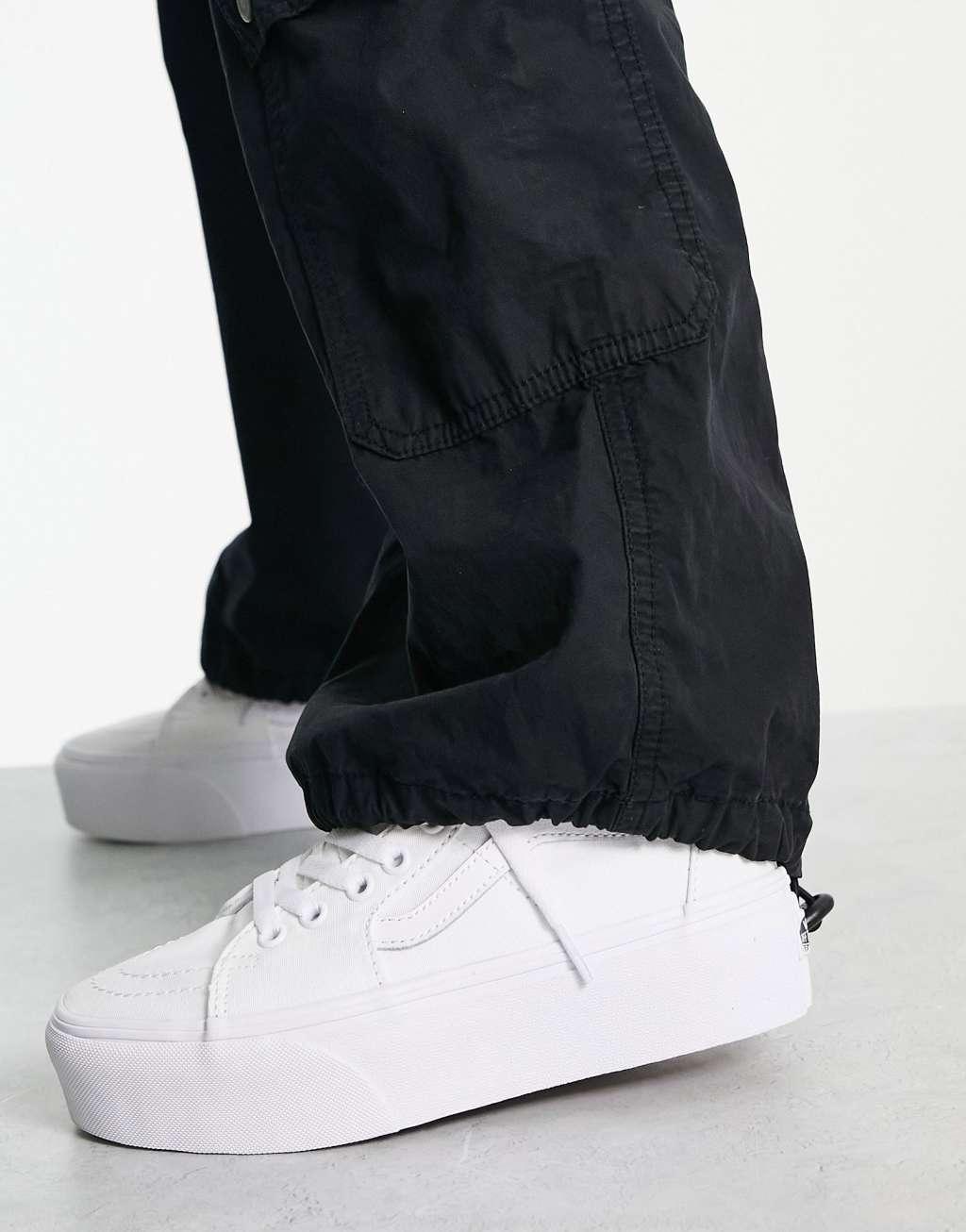 Vans Sk8-Hi Tapered Stackform platform sneakers in white Product Image