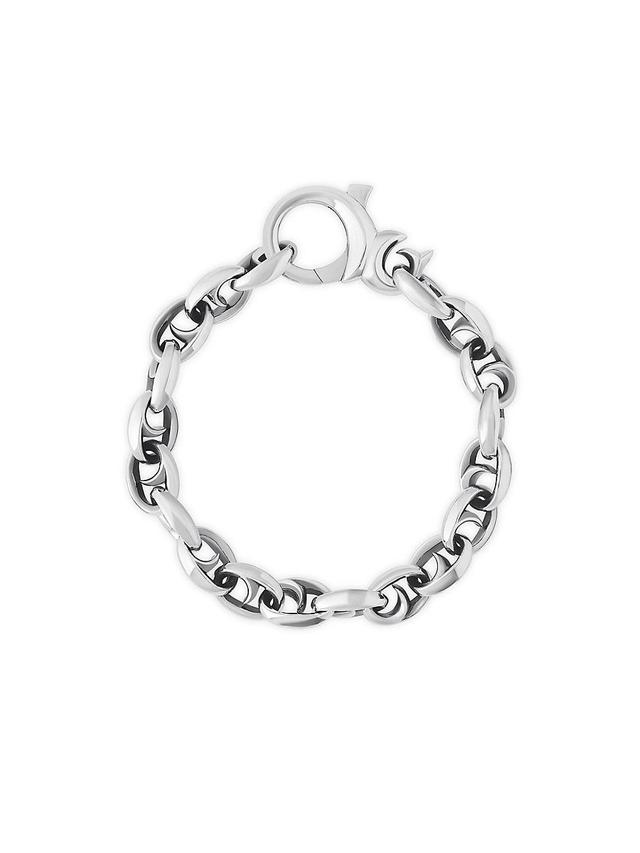 Mens Silver Thorn Sterling Silver Medium Oval Bracelet Product Image