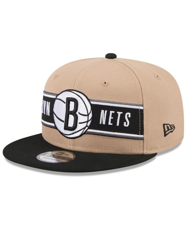 New Era Mens Tan Brooklyn Nets 2024 Nba Draft 9FIFTY Snapback Hat - Black Product Image