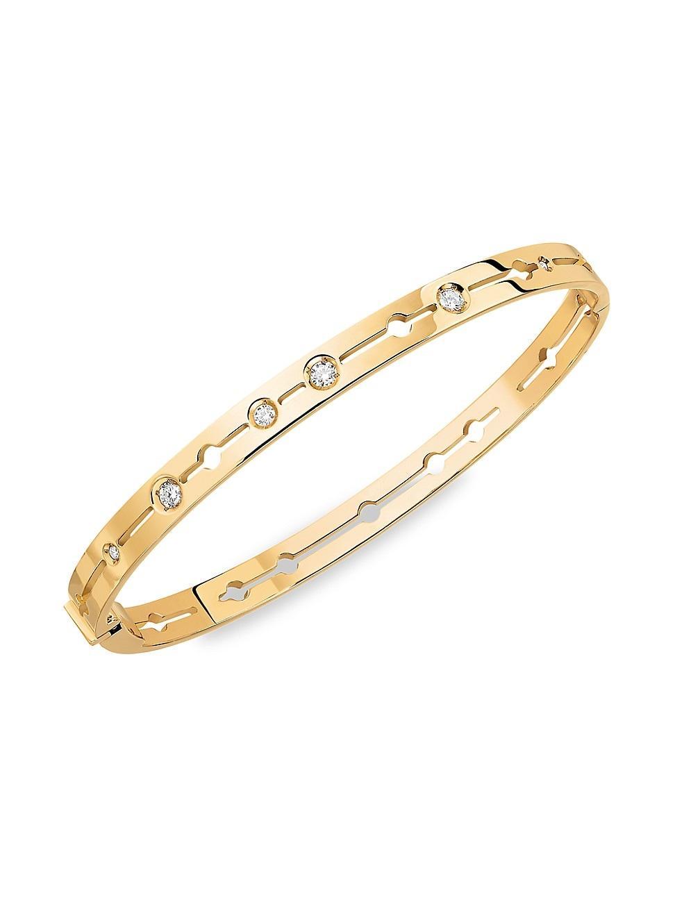 Womens Pulse Small 18K Yellow Gold & Diamond Bangle Product Image