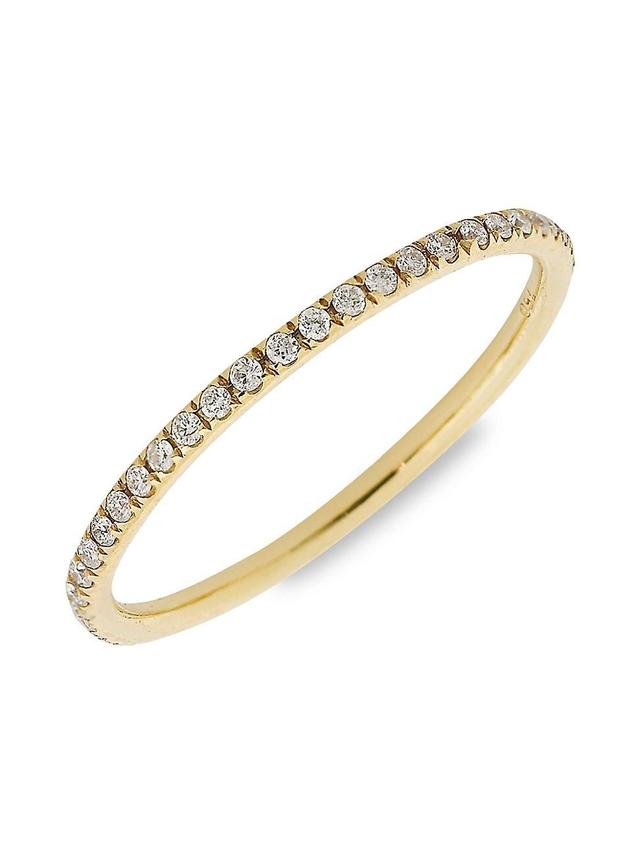 Womens Classic 18K Yellow Gold & Diamond Thread Band Ring Product Image