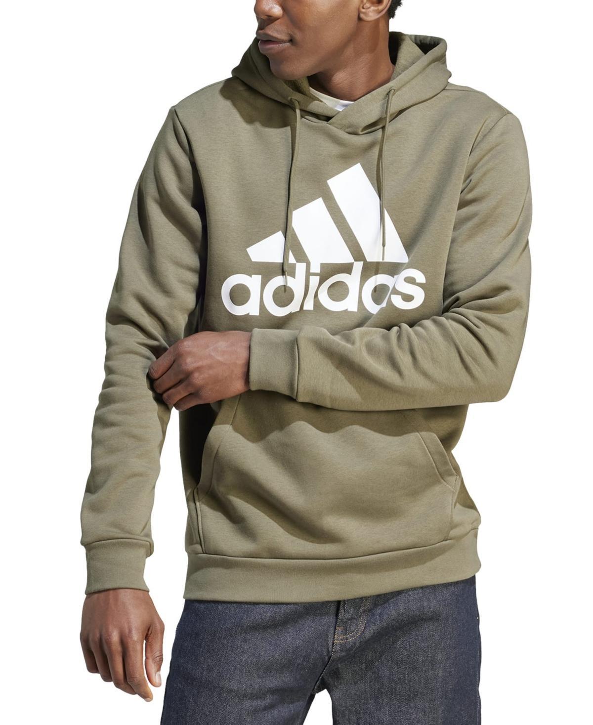 Mens adidas Essential Big Logo Fleece Hoodie Better Red Product Image