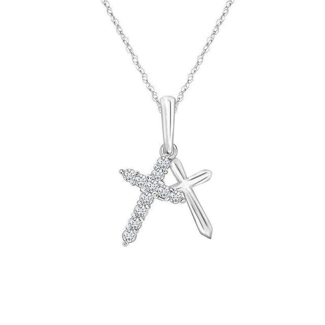 1/10 Carat T.W. Diamond 10k White Gold Pendant Necklace, Womens Product Image