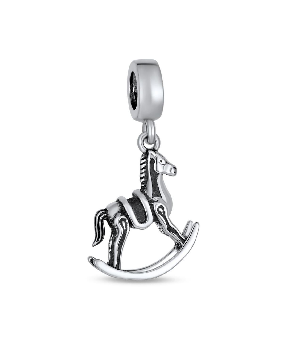 Bling Jewelry New Mother Toy Dangle Rocking Horse Charm Bead For Women Sterling Silver Fits European Bracelet Product Image