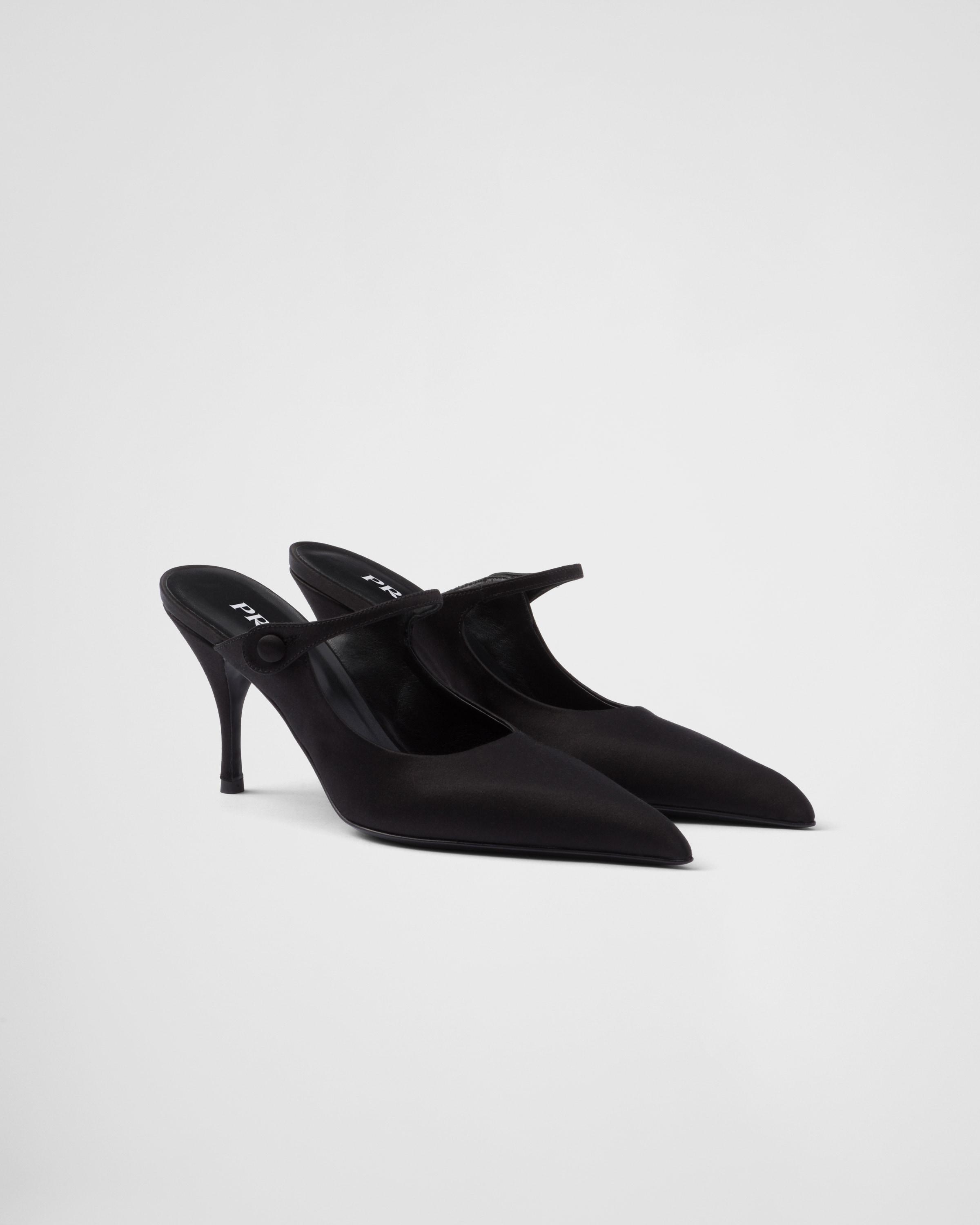 Satin high-heeled mules Product Image