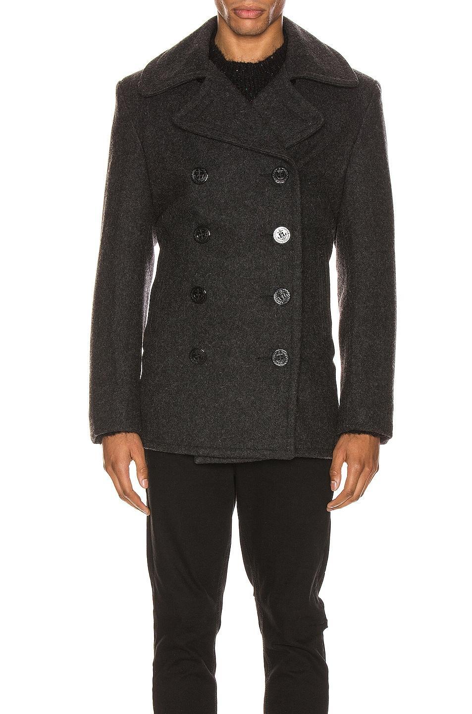 Schott NYC Slim Fit Wool Blend Peacoat Product Image