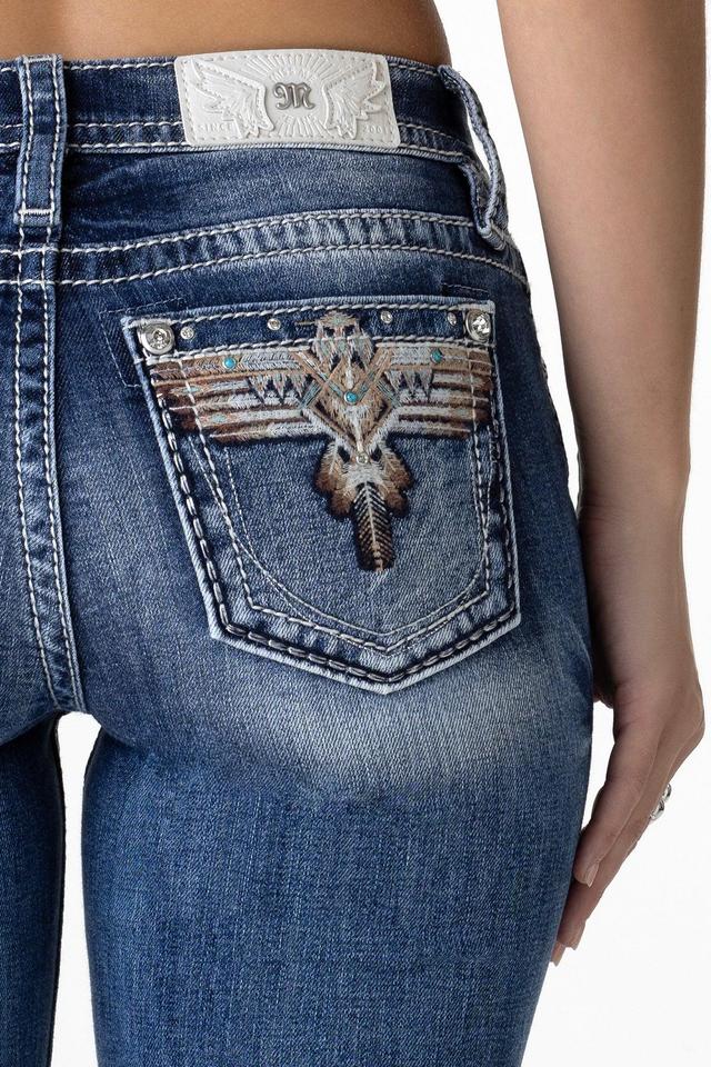 Sky Aztec Bootcut Jeans Product Image