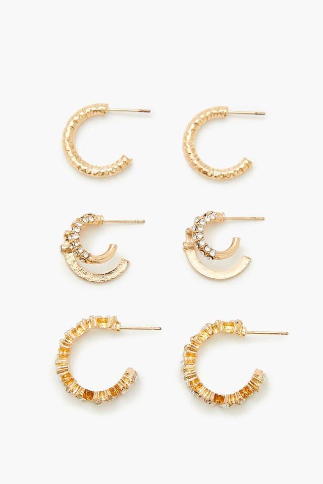 Rhinestone Hoop Earring Set | Forever 21 Product Image