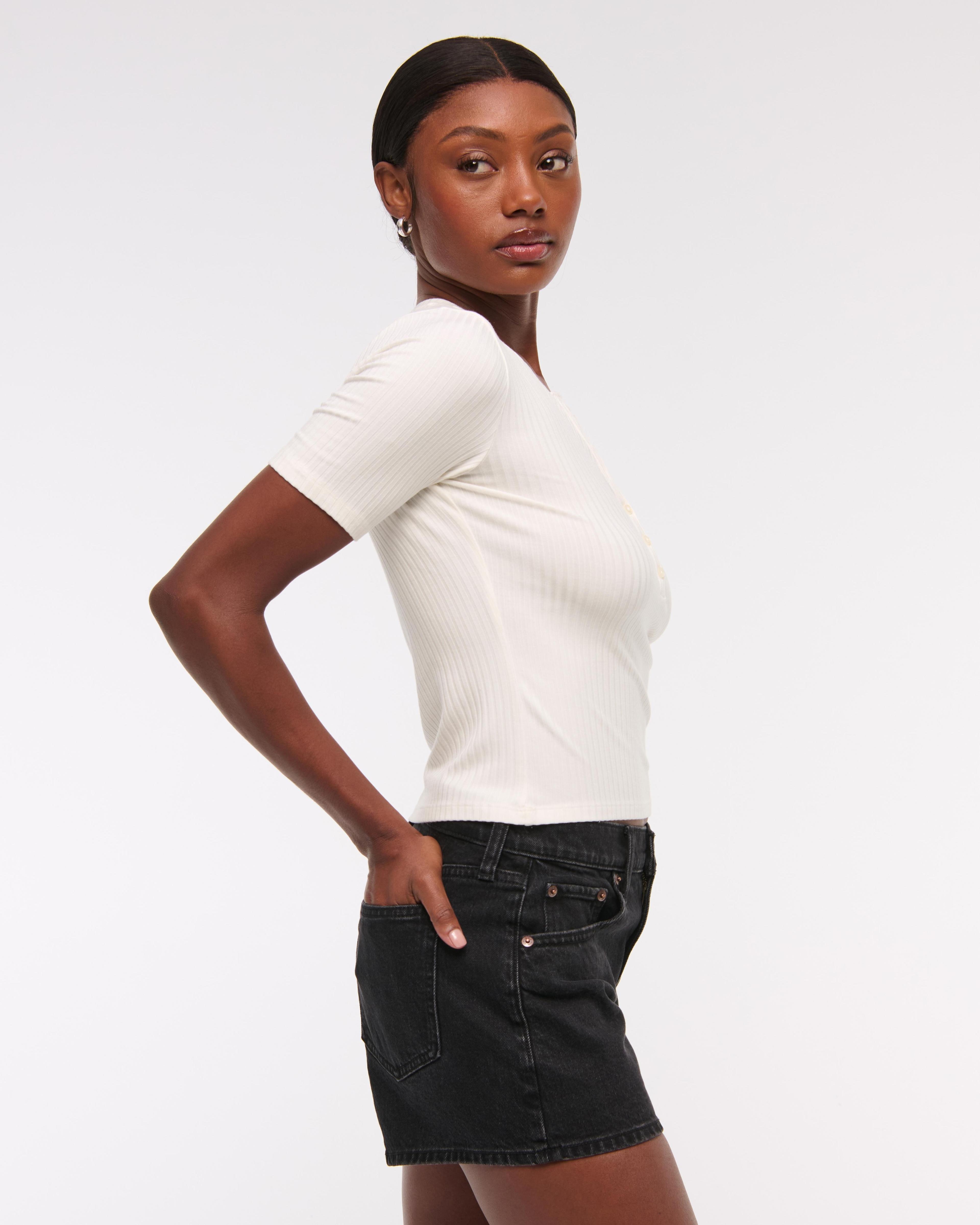 Half-Sleeve Henley Top Product Image