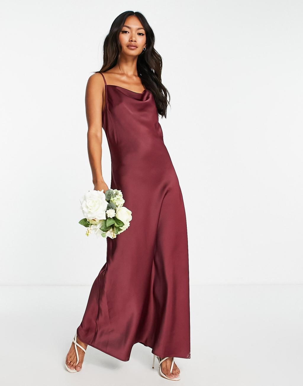 YAS Bridesmaid satin cami maxi dress Product Image