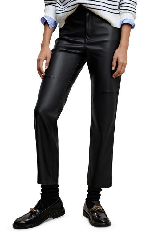 MANGO Faux Leather Straight Leg Pants Product Image