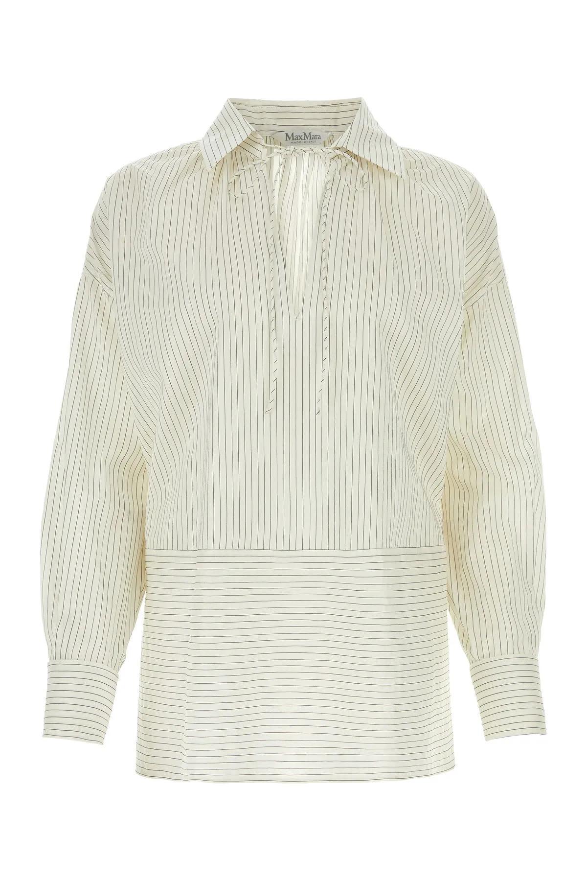 MAX MARA Cotton And Silk Blend Tunic In White Product Image