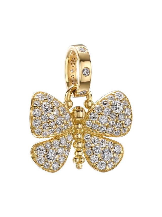 Womens 18K Gold Snow Butterfly Pendant Product Image