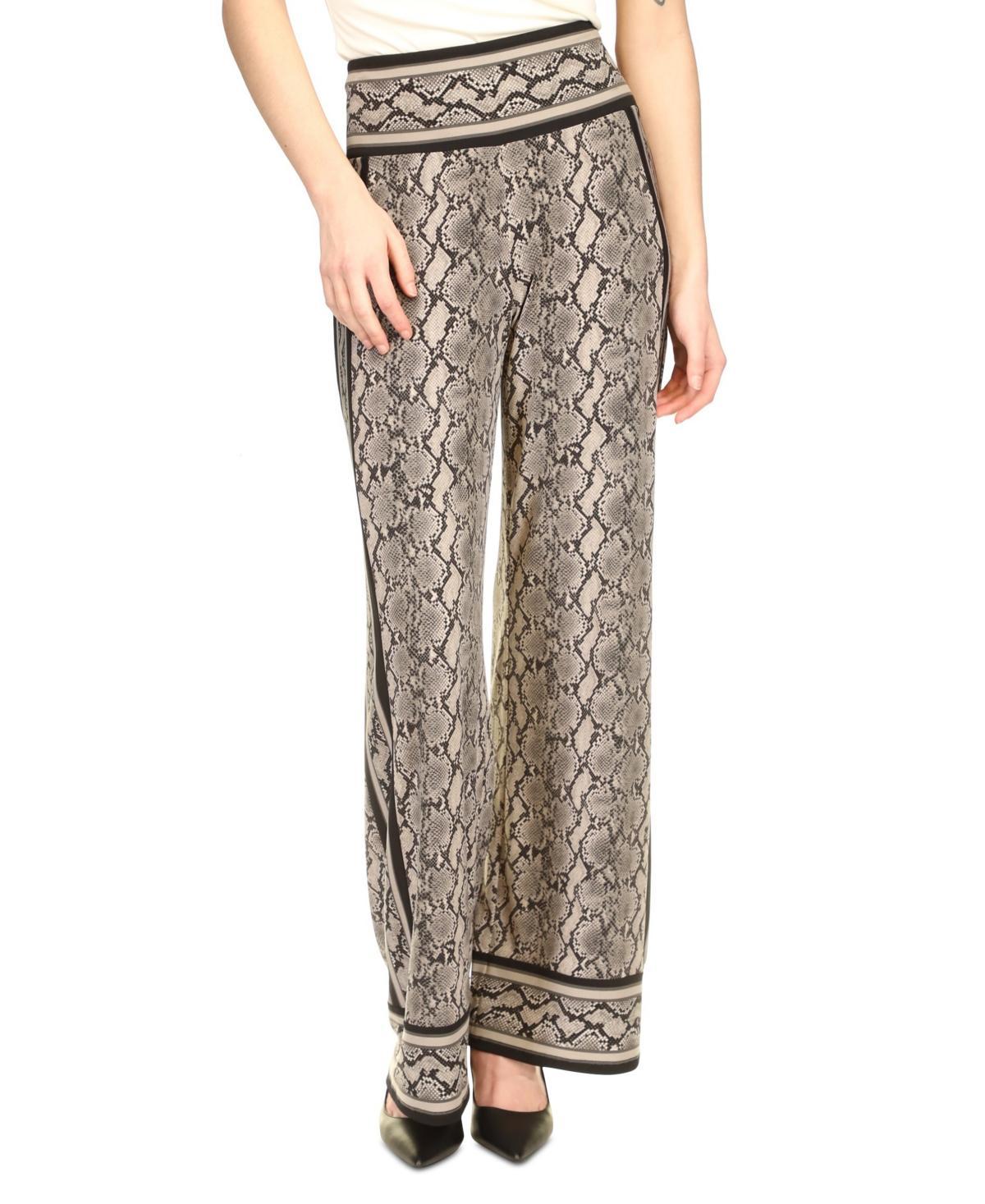 Michael Michael Kors Womens Snake-Print Border-Print Pants Product Image