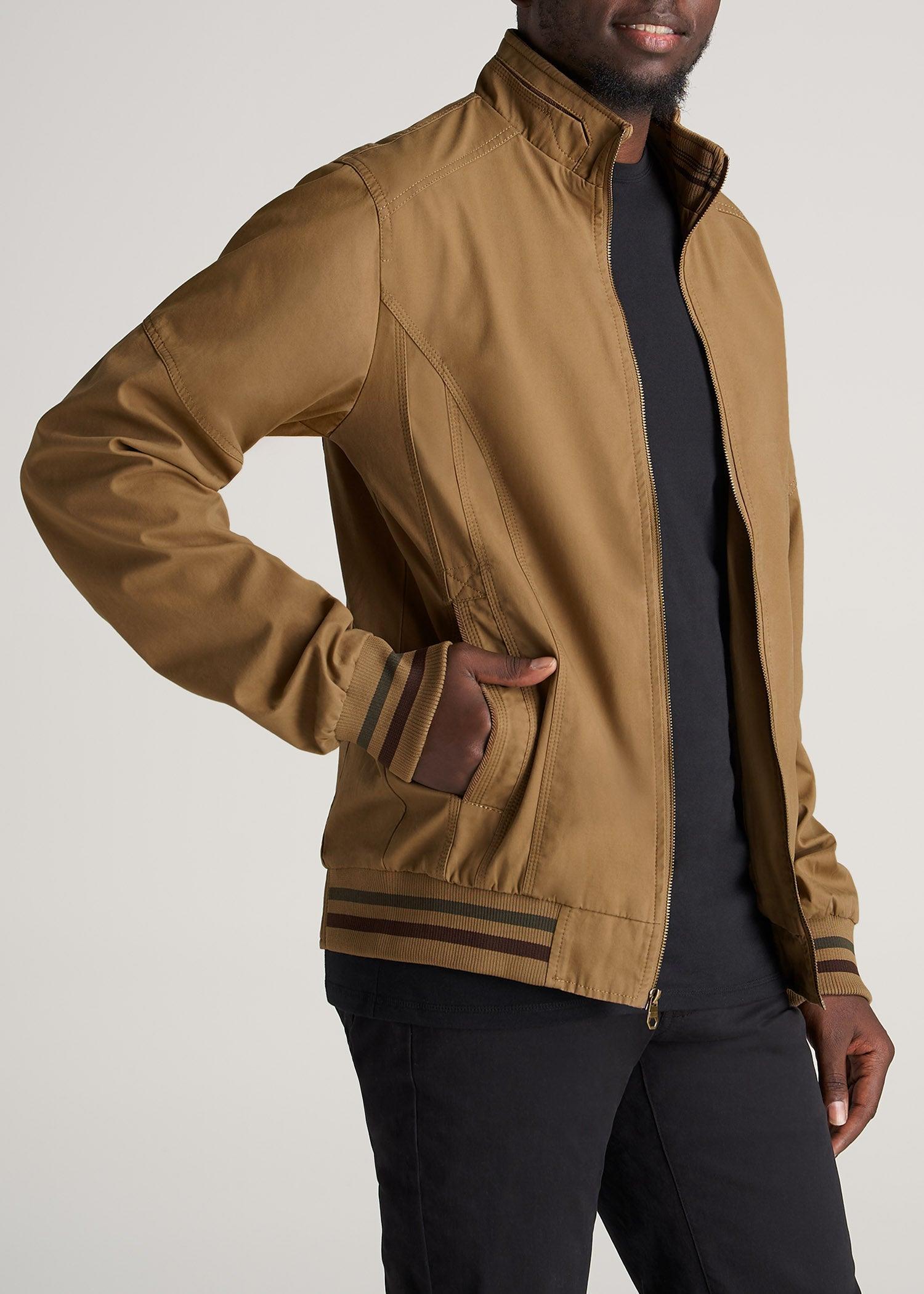 LJ&S Cotton Bomber Jackets for Tall Men in Sahara Male Product Image