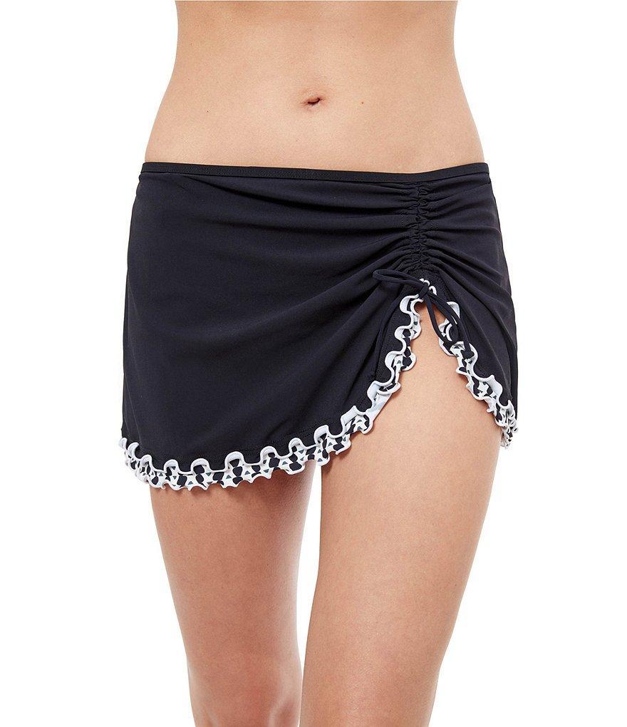 Profile by Gottex Enya Lattice Contrast Trim High Waist Skirted Swim Bottom Product Image