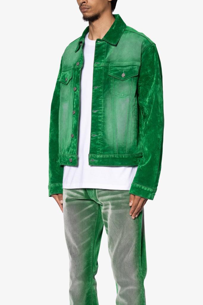 Suede Trucker Jacket - Green Product Image