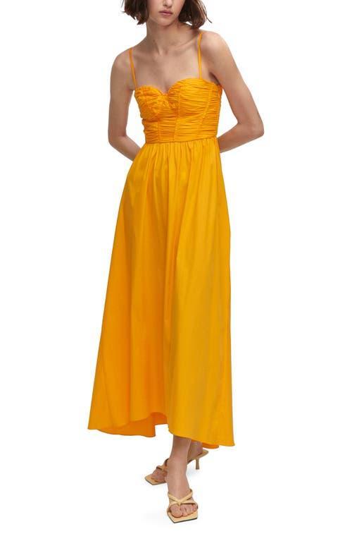 MANGO Ruched Corset Maxi Dress with Removable Straps Product Image