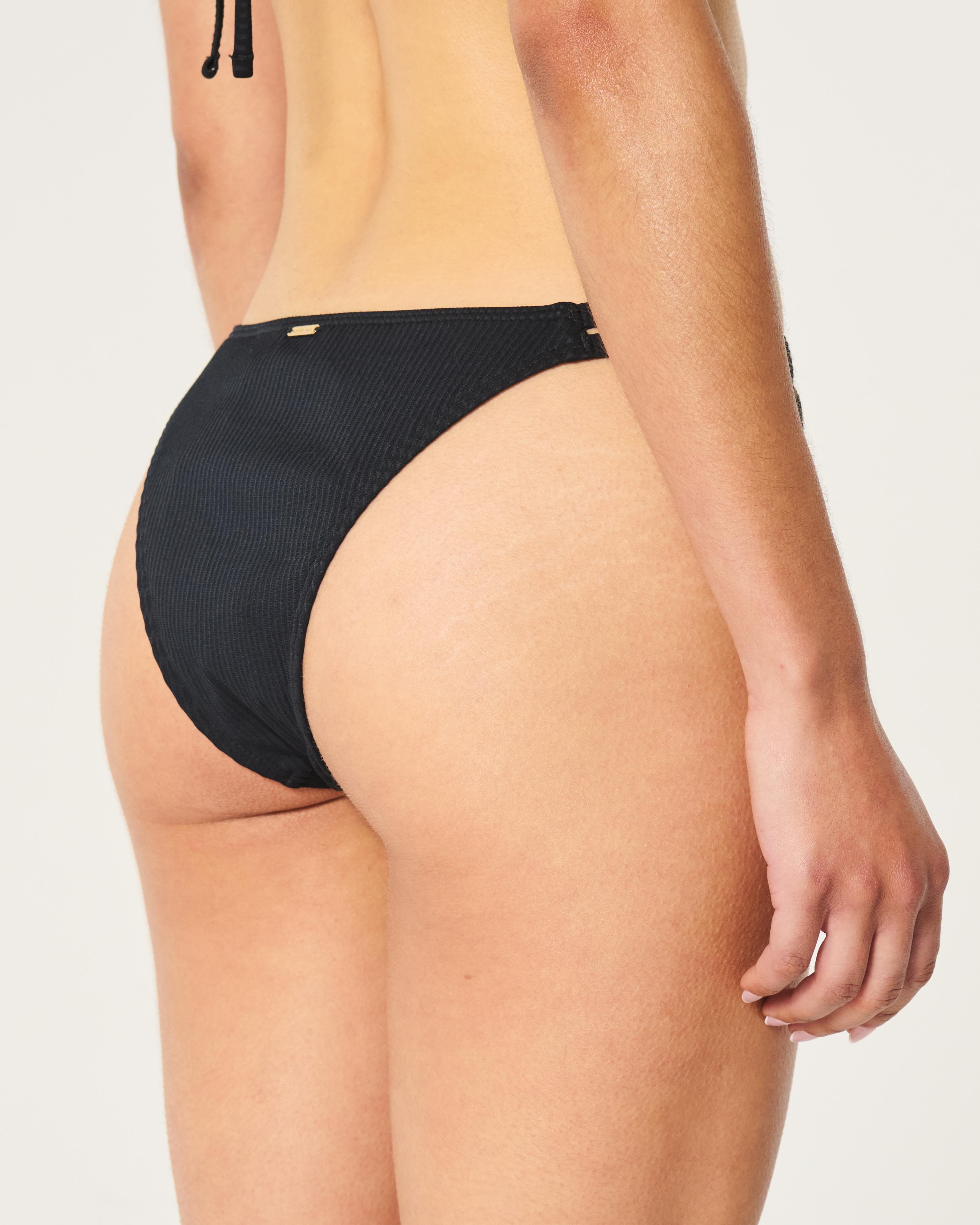 Ribbed Strappy High-Leg Cheekiest Bikini Bottom Product Image