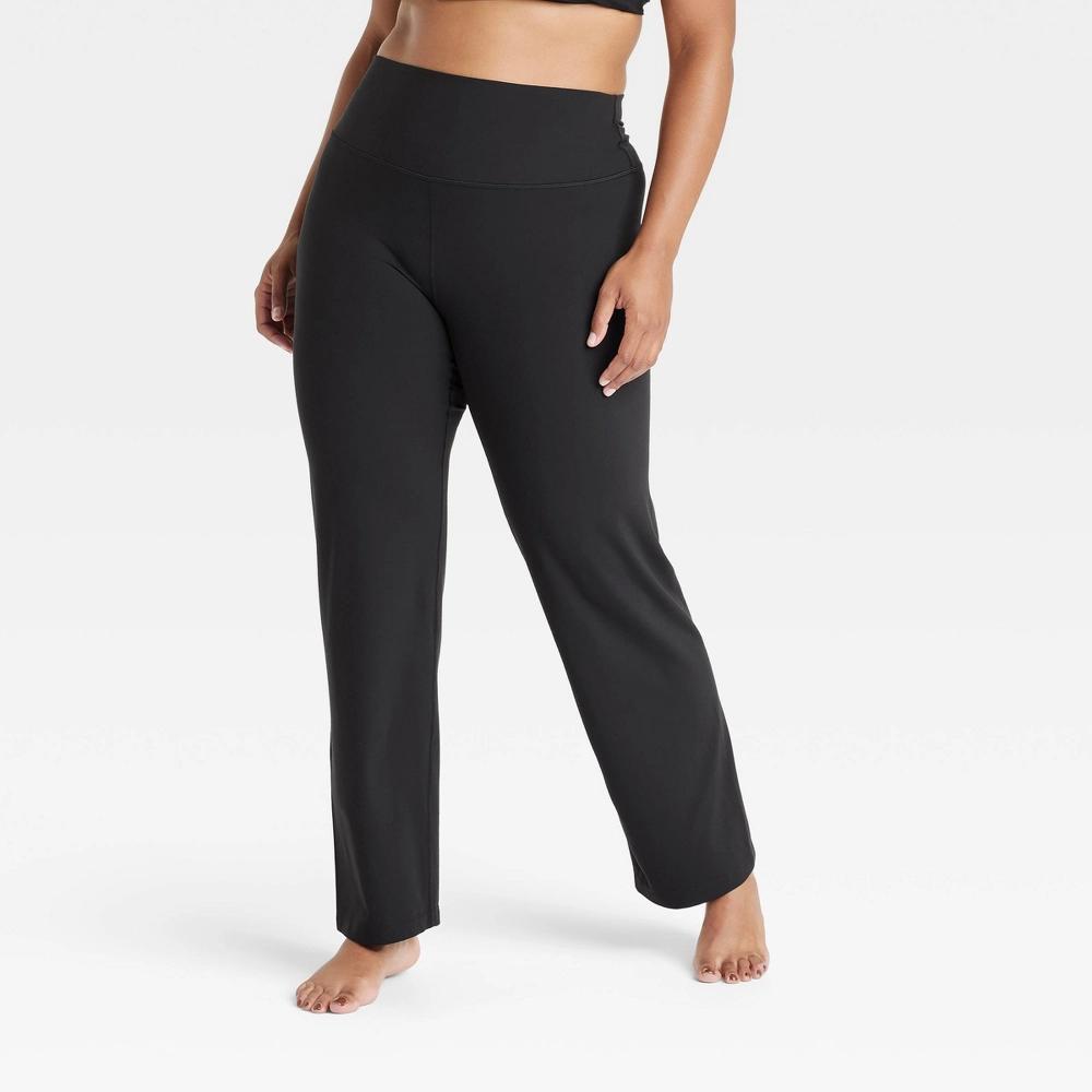 Women's Everyday Soft High-Rise Straight Leg Pants - All In Motion™ Black L Product Image