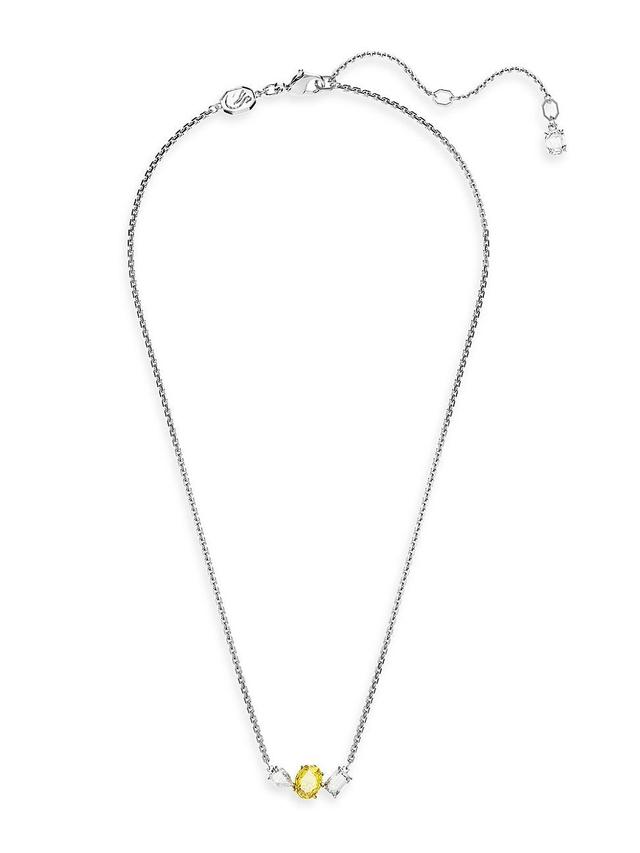 Womens Mesmera Goldtone, Rhodium-Plated & Crystal Mixed Cuts Pendant Necklace Product Image