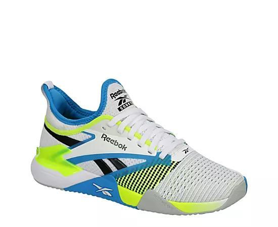 Reebok Mens Reebok Nano Court - Mens Running Shoes White/Digital Lime/Aqua Product Image