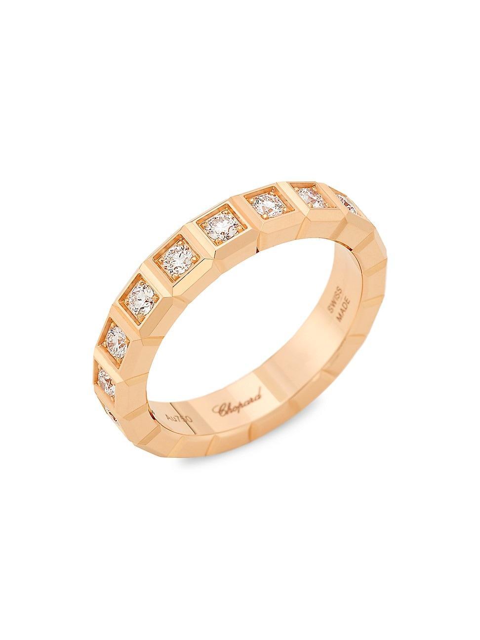 Womens Ice Cube 18K Rose Gold & Diamond Ring Product Image