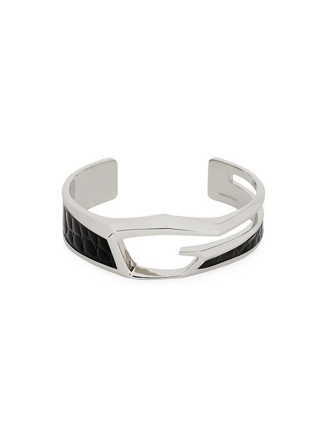 Mens Giv Cut bracelet in Metal and Leather Product Image