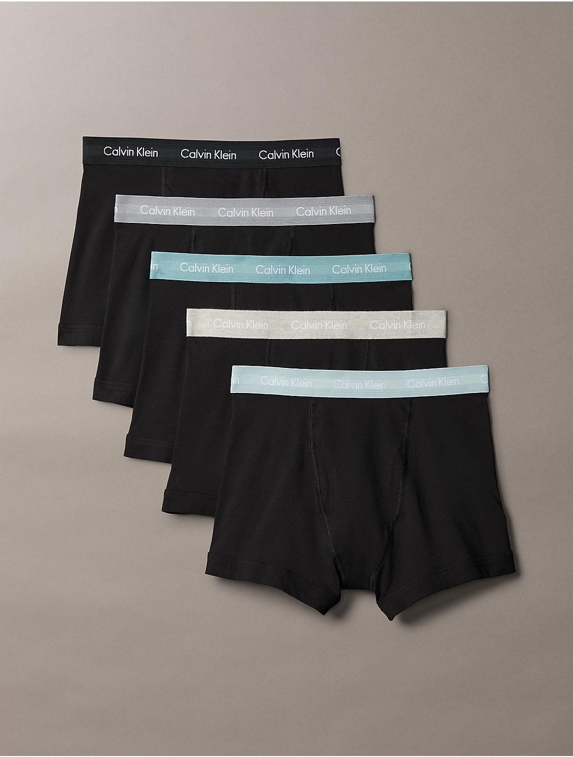 Calvin Klein Mens Cotton Stretch 5-Pack Trunk - Blue - L Product Image