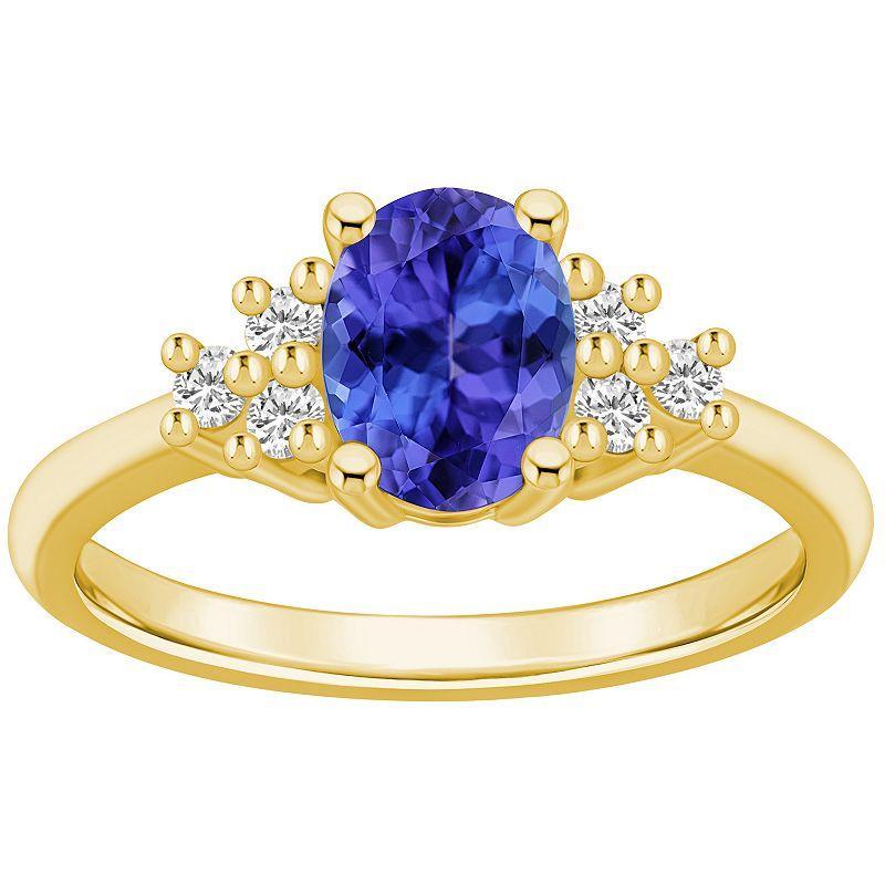 Alyson Layne 14k Gold Oval Tanzanite & 1/5 Carat T.W. Diamond Ring, Womens Purple Product Image