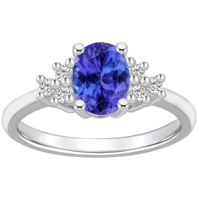 Alyson Layne 14k White Gold Oval Tanzanite & 1/5 Carat T.W. Diamond Ring, Womens Purple Product Image