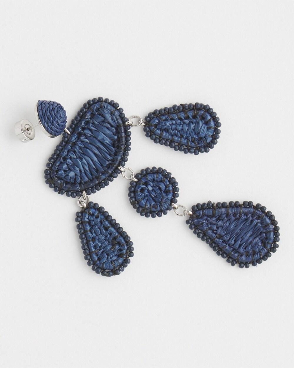 No Droop™ Navy Raffia Earrings Product Image