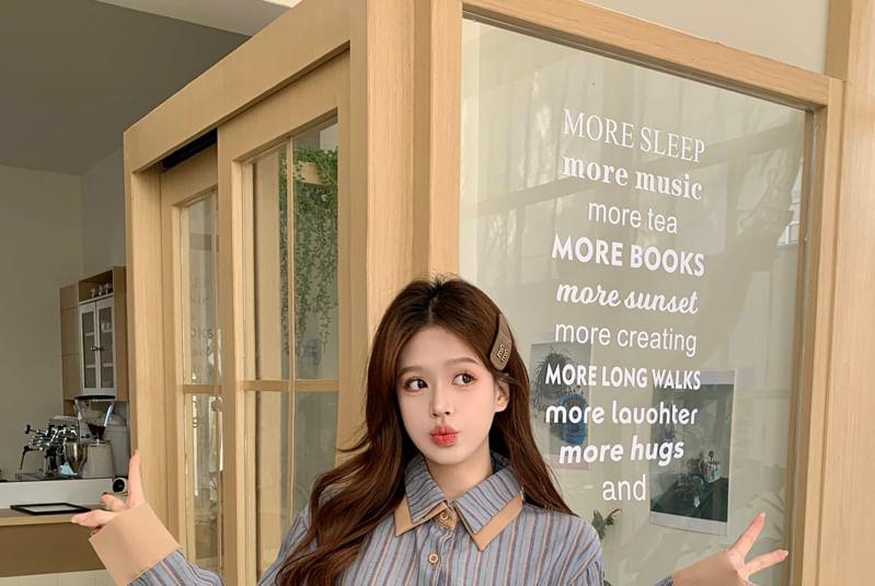 Long-Sleeve Striped Shirt Product Image