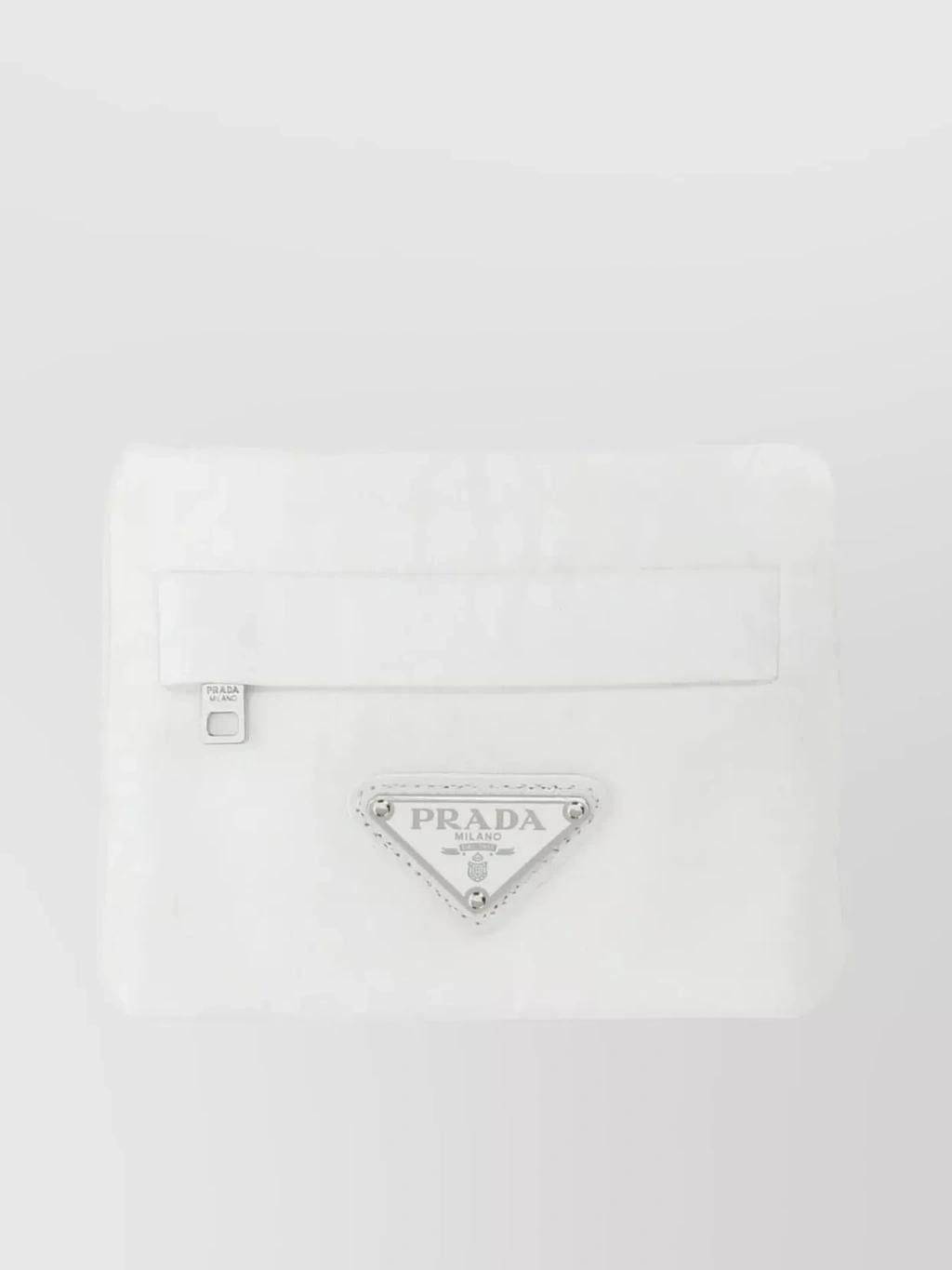 Modern Wool Blend Wallet In White Product Image