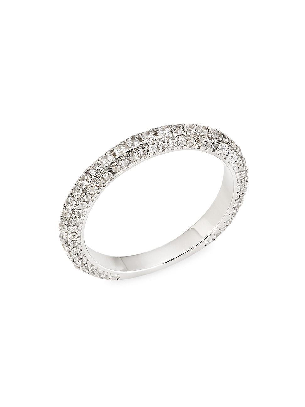 Womens Sterling Silver & Cubic Zirconia Tennis Ring Product Image