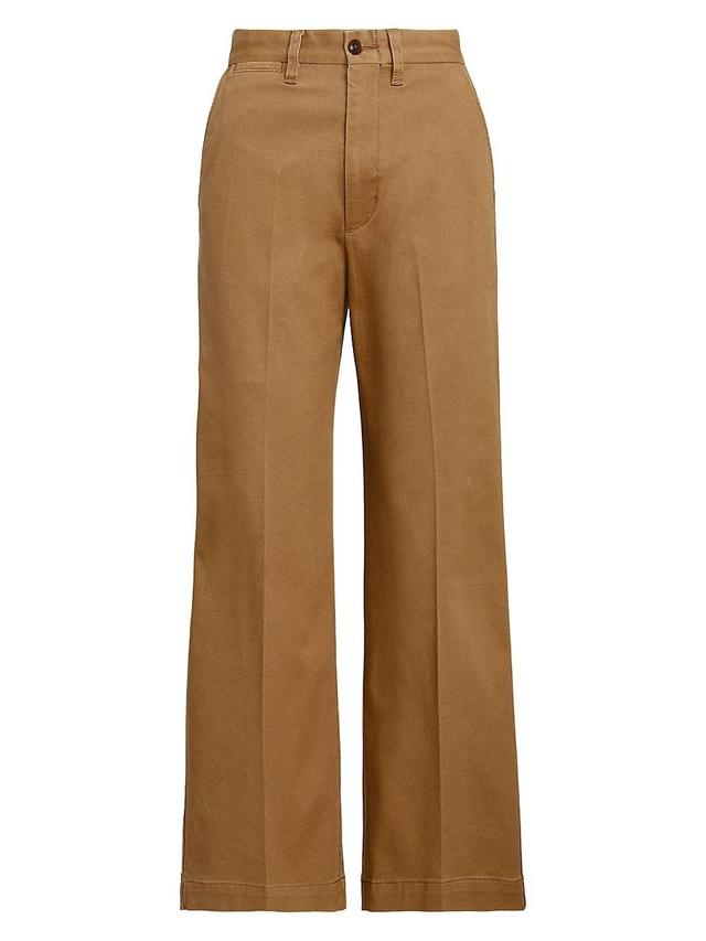 Womens Cotton-Blend Wide-Leg Pants Product Image