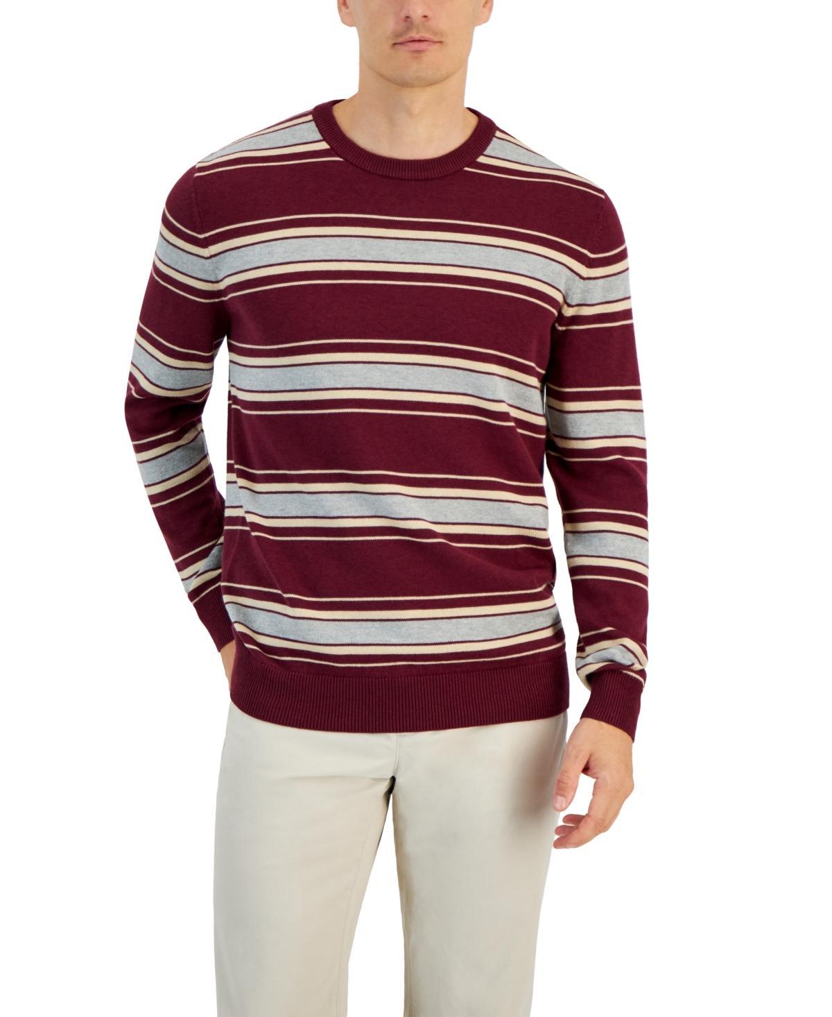 Club Room Mens Elevated Striped Long Sleeve Crewneck Sweater, Created for Macys Product Image