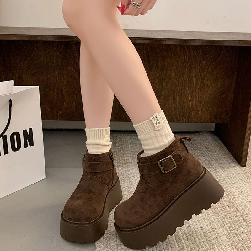 Buckle Platform Ankle Snow Boots Product Image