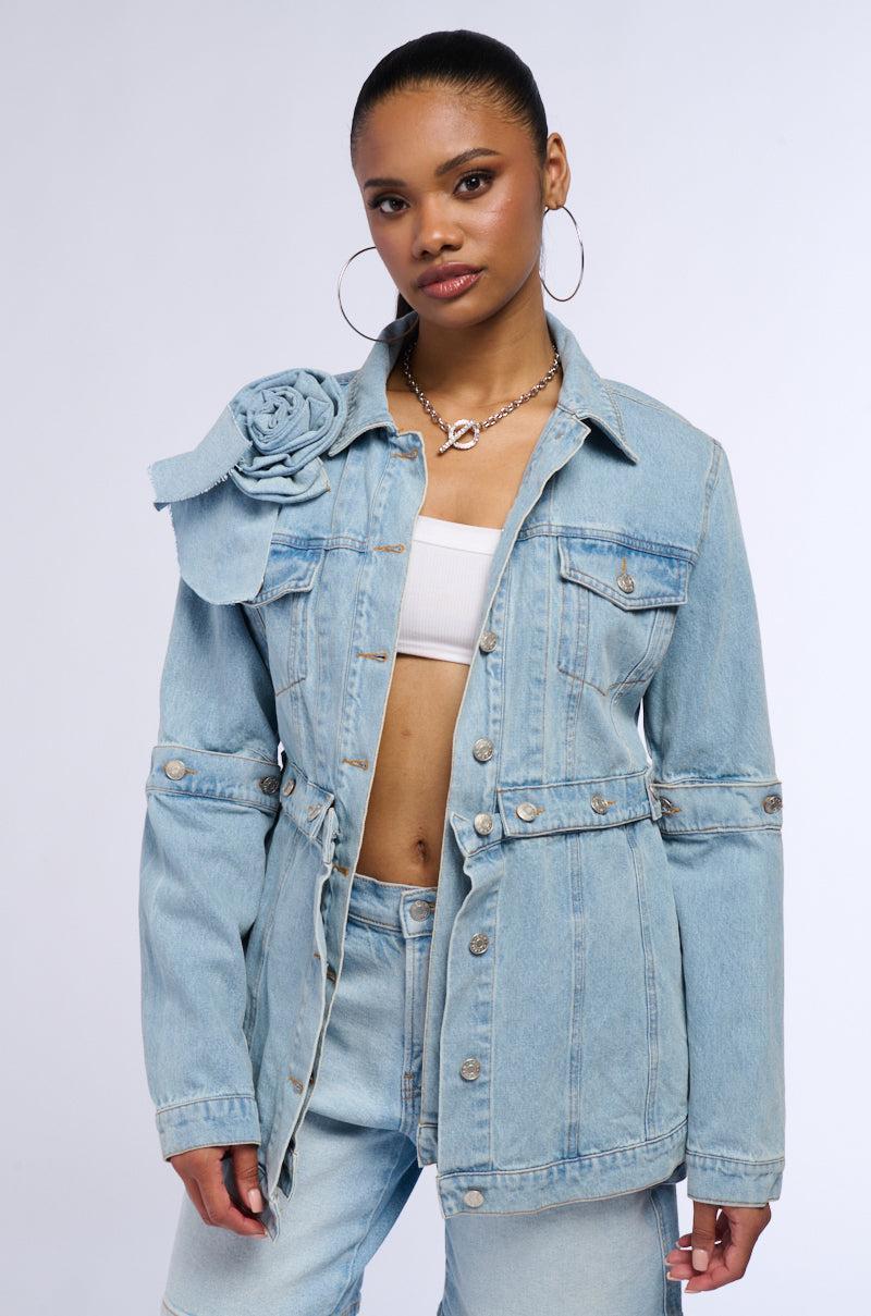 DENIM ROSETTE JACKET Product Image