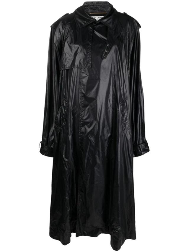 SAINT LAURENT Trench Cape In Nylon In Black Product Image