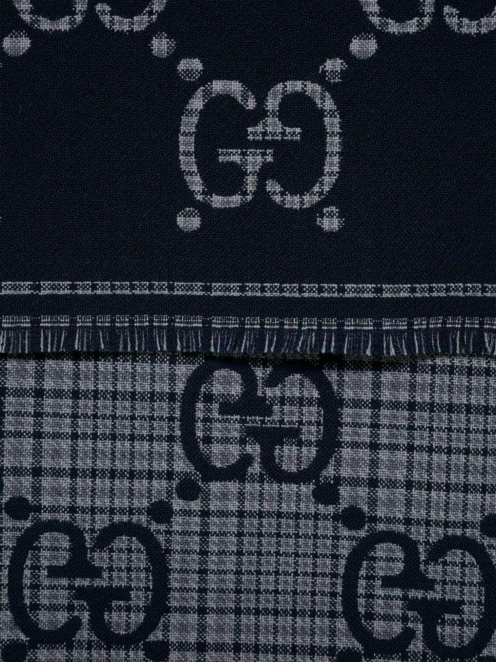 Gg Wool Scarf In Blue product image