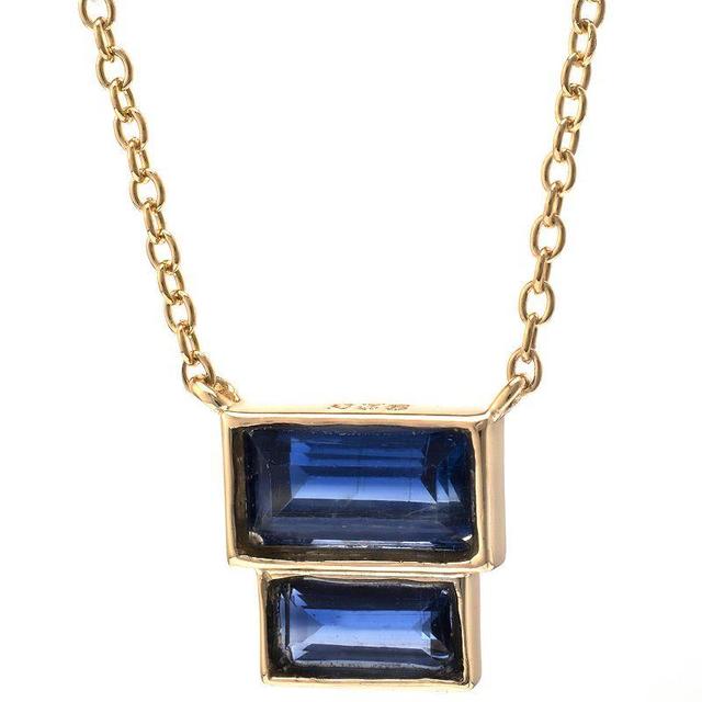 Gemistry 14k Gold Over Silver Kyanite Pendant Necklace, Womens Gold Tone Product Image