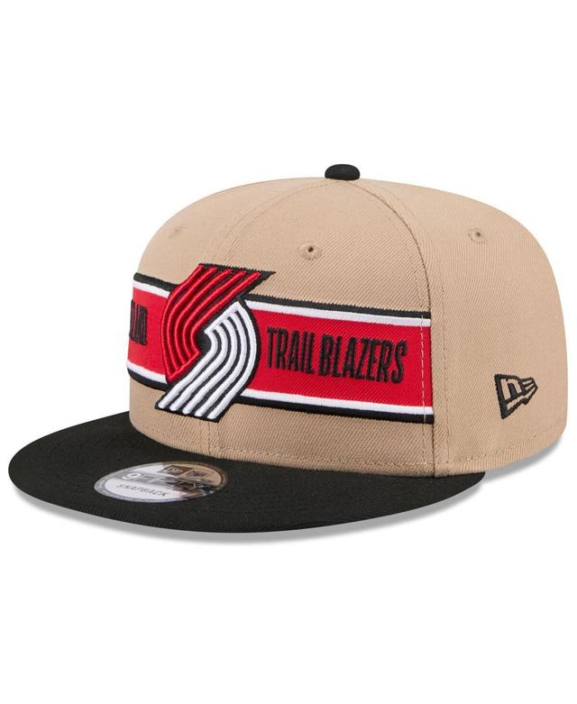 New Era Mens Tan Portland Trail Blazers 2024 Nba Draft 9FIFTY Snapback Hat - Black Product Image