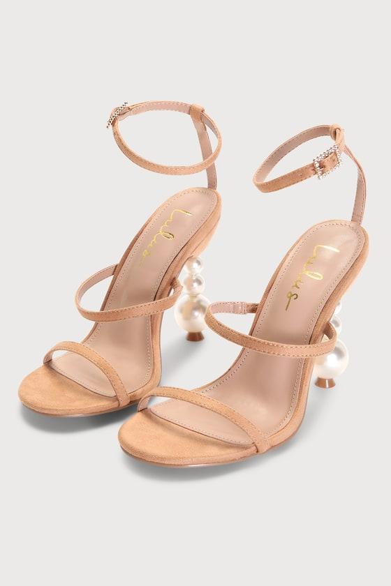 Linnett Light Nude Sculpted Heel Ankle Strap Sandals Product Image