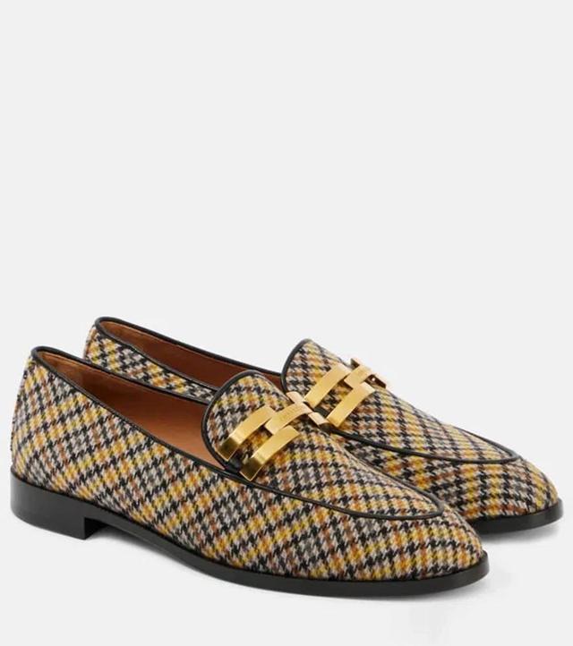 AQUAZZURA Brandi Tartan Loafers In Beige Product Image