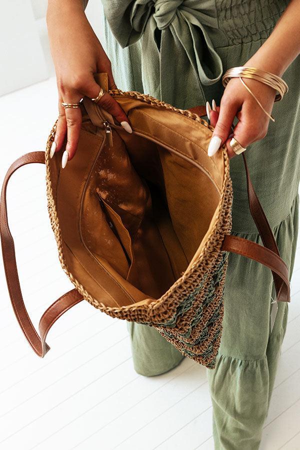 Desert Dreamer Woven Tote In Sage Product Image