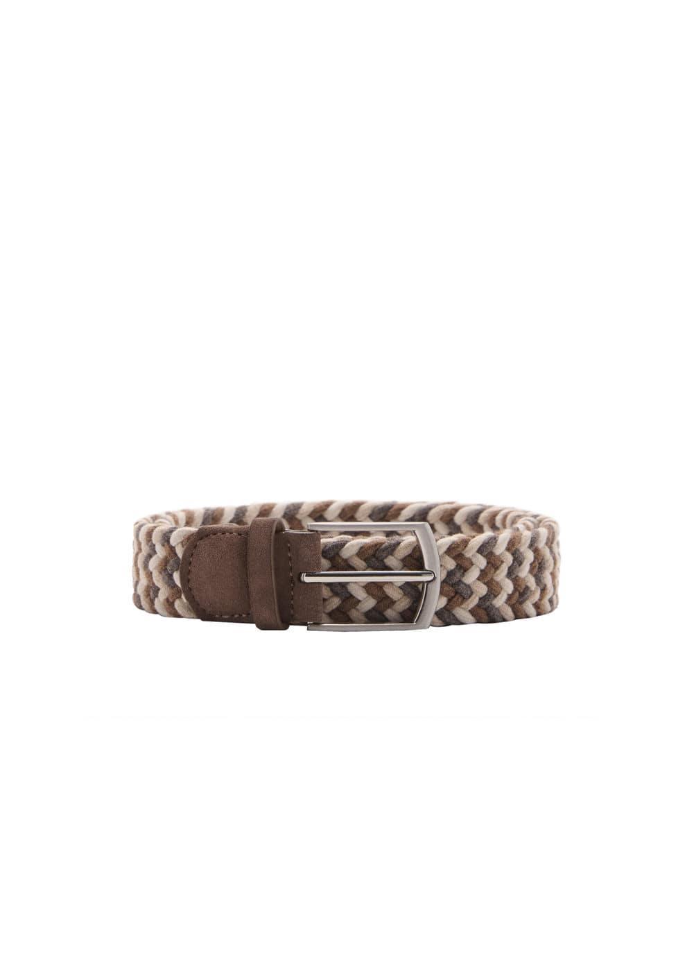 Braided elastic colored belt - Men | MANGO USA Product Image