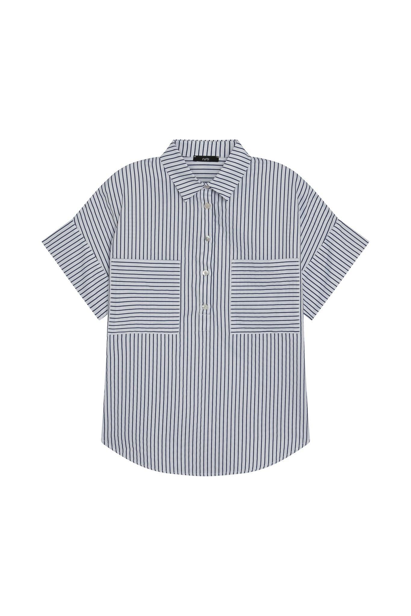 Walk the Line Short Sleeve Poplin Top Product Image