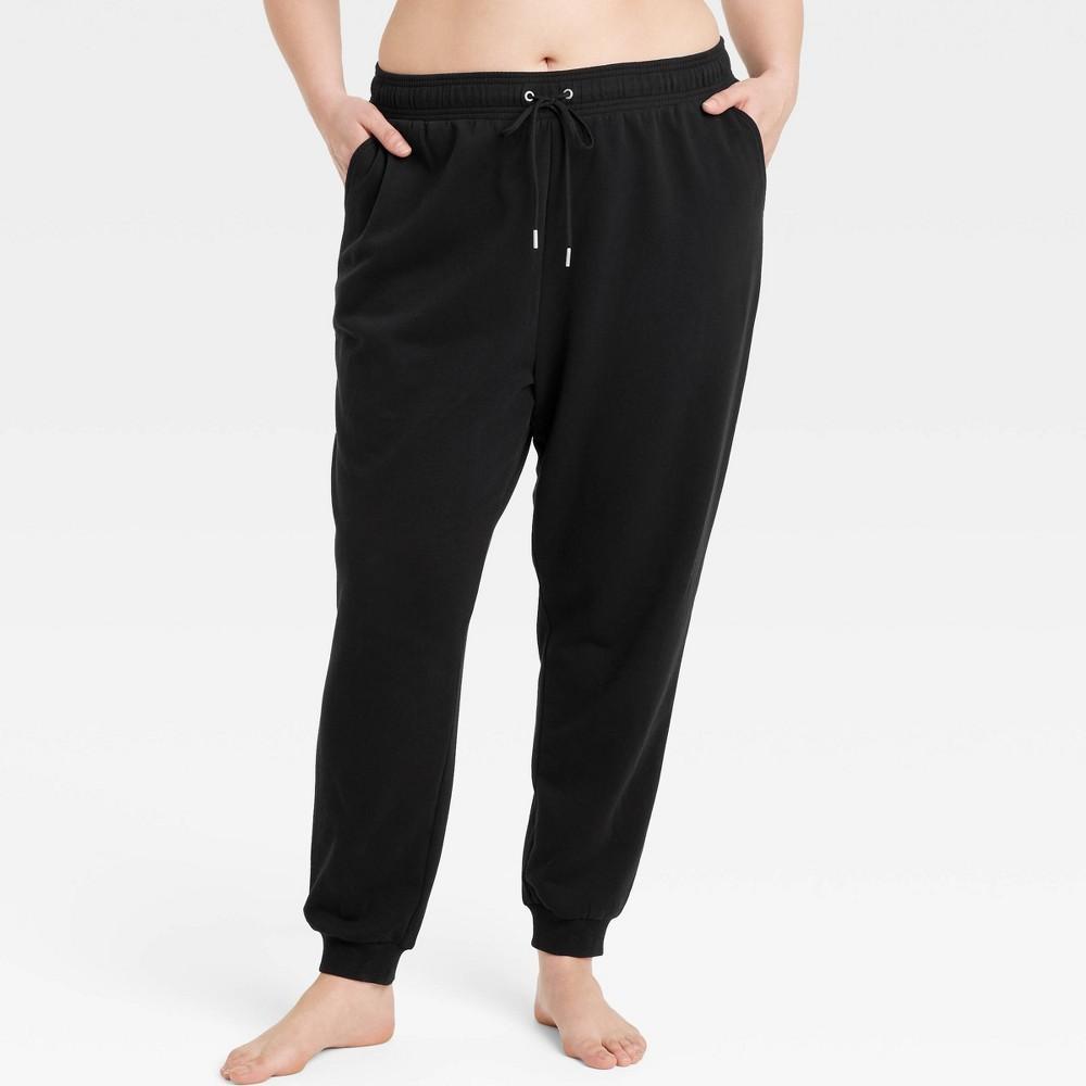 Womens Fleece Jogger Pants - Auden Black 3X Product Image